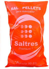 Sal pellet Saltres, 99.8% de pureza. Pie cúbico, 20 kg.