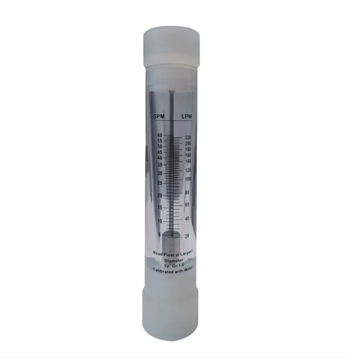 Medidor de flujo KI, Indicador mecánico vertical, en línea, 60 GPM, 1.5″.