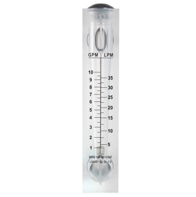 Medidor de flujo KI, Indicador mecánico vertical, para panel, 16 GPM, 1″.