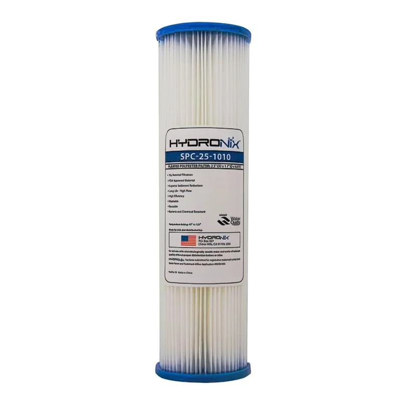 Filtro cartucho Hydronix, polipropileno plisado, 2.5×20″, desde 1 hasta 50 micras.